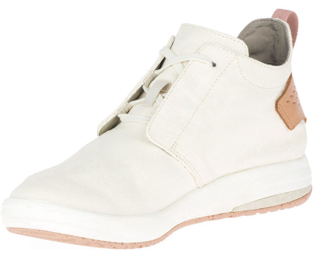 Merrell Sneakers Dame - Gridway Mid Lærred - Hvide - HBQ483560